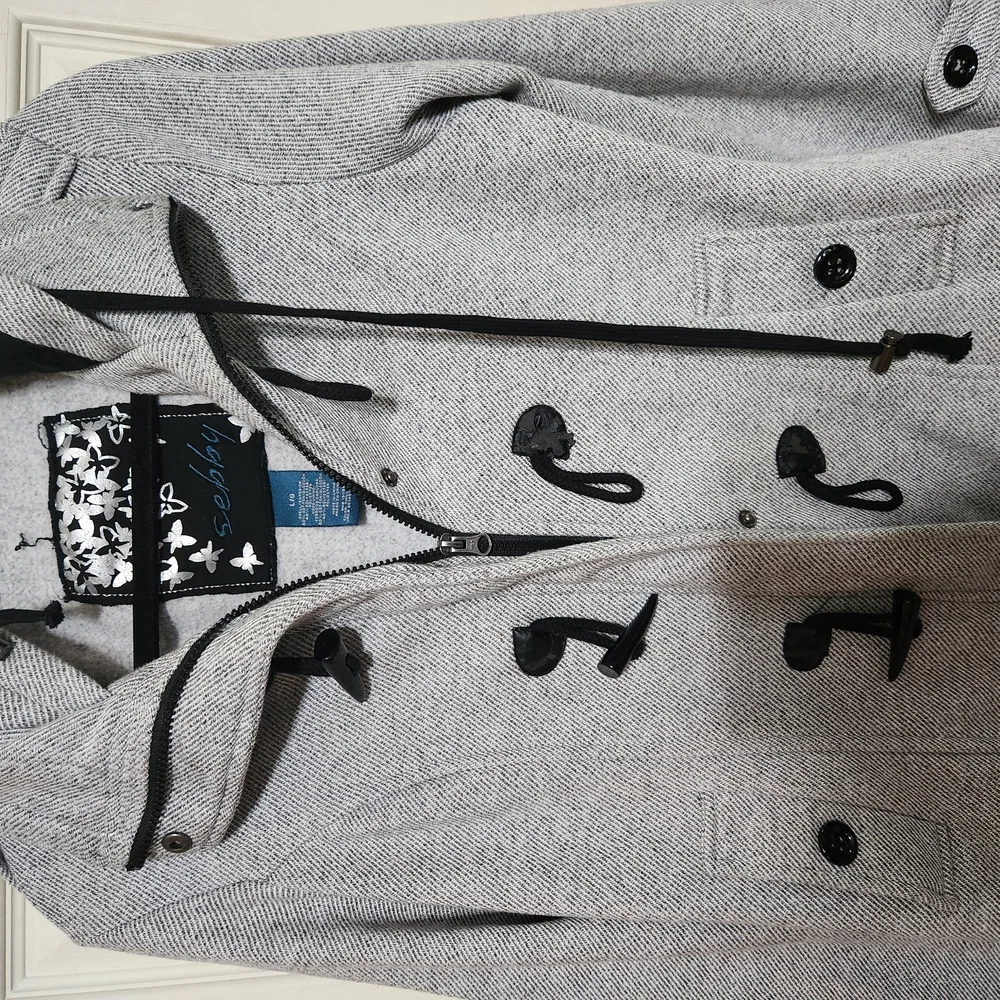 Sebby Gray Pea Coat Classic Winter Essential - Picture 3 of 9